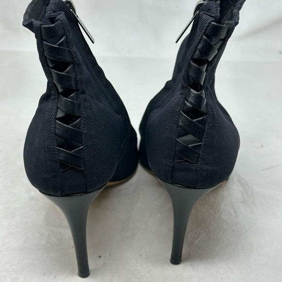 Jimmy Choo Black Mesh Driana Peeps Toes Booties Size 37 - Picture 9 of 15